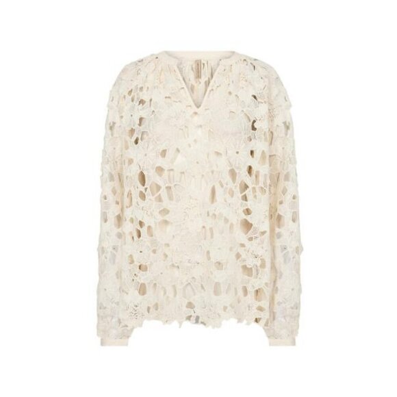 NWT SOYA CONCEPT PAJA 1 Cream Floral Crochet Lace Blouse - Picture 6 of 11